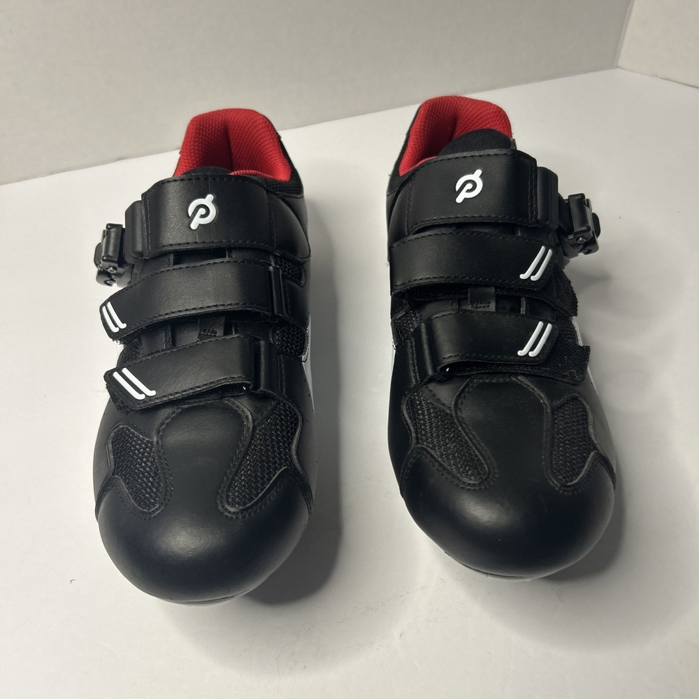 Peloton EU‎ 40 3-Bolt Clipless Indoor Cycling Spin Shoe Black Red Delta Cleat